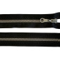Plastic zipper 80cm Black with grey teeth