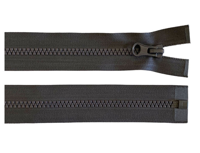 Plastikinis užtrauktukas 80cm Tamsiai pilkas