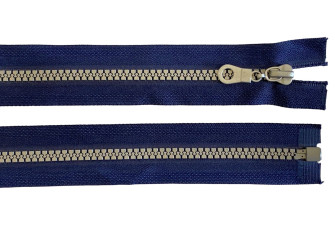 Plastikinis užtrauktukas 85cm Mėlyna su pilkais dantukais