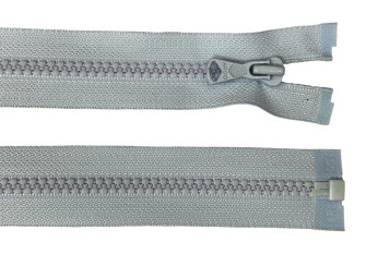 Plastic zipper 85cm Grey-blue