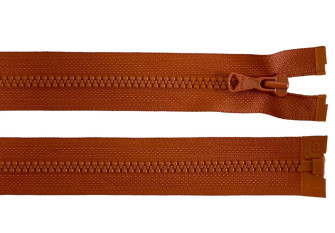 Plastic zipper 50cm Caramel brown