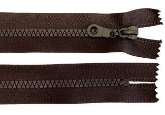 Plastic zipper 16cm Brown