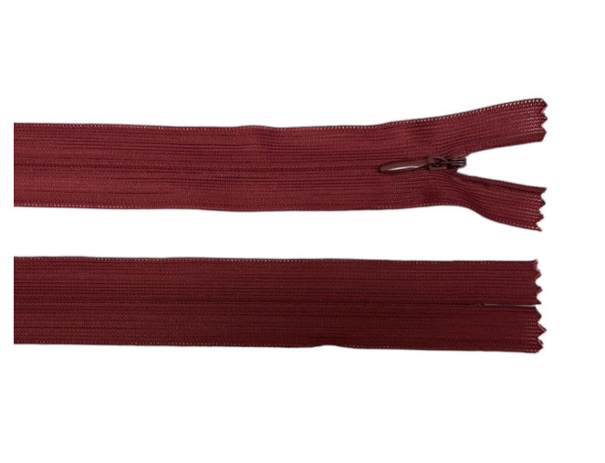 Paslėptas užtrauktukas 30cm Bordo