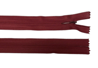 Paslėptas užtrauktukas 30cm Bordo
