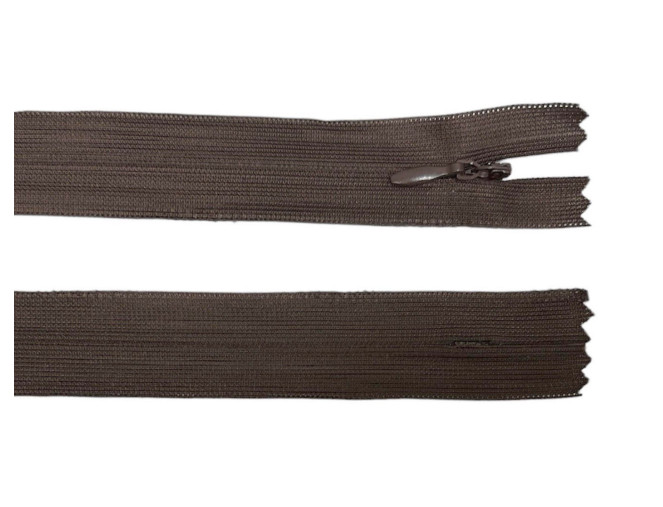 Paslėptas užtrauktukas 30cm Rudas