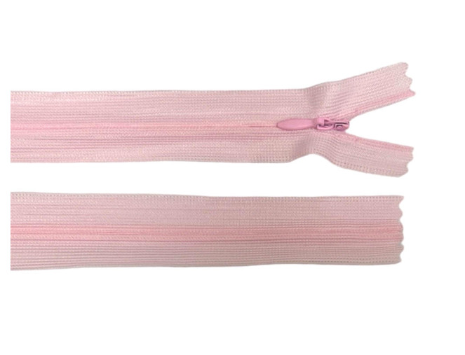 Paslėptas užtrauktukas 30cm Rožinis