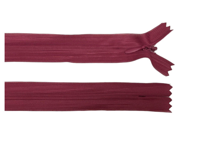 Paslėptas užtrauktukas 30cm Tamsi ciklameno