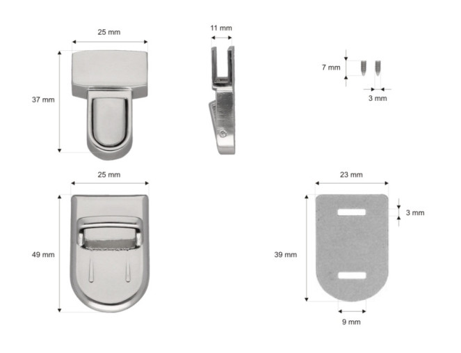 Metalinis užsegimas 25mm Nikelio internetu