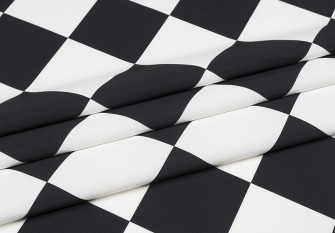 Barbie (Marchiano) fabric Black, white diamonds
