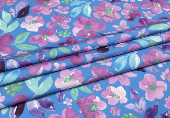 Barbie (Marchiano) fabric Floral flowers in sky blue
