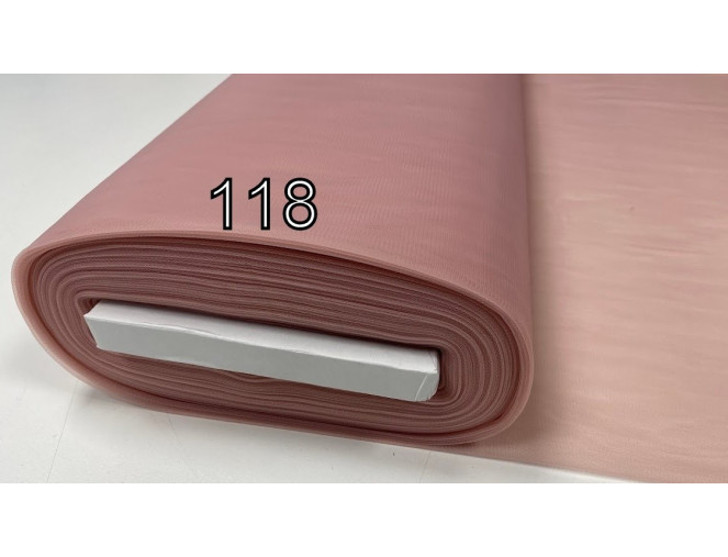 Minkštas tiulis Pelenų rožinė | 3m plotis