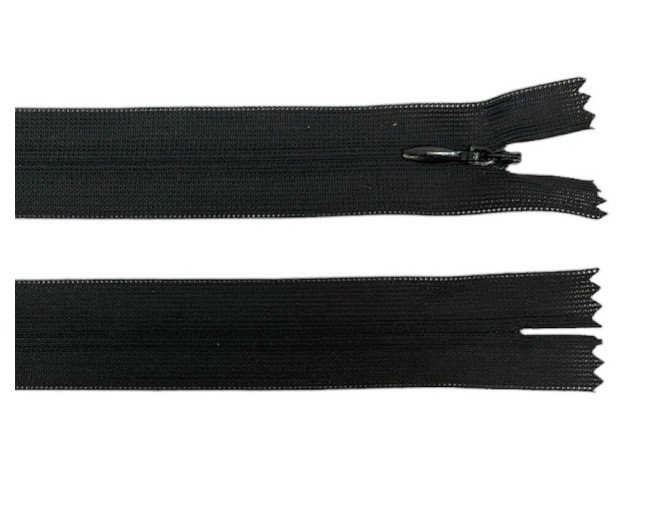 Paslėptas užtrauktukas 50cm Juodas