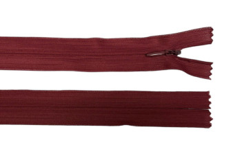 Paslėptas užtrauktukas 50cm Bordo