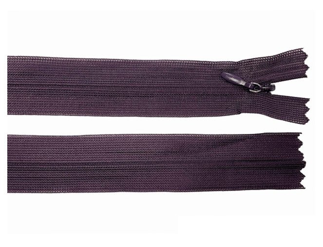 Paslėptas užtrauktukas 20cm Baklažano