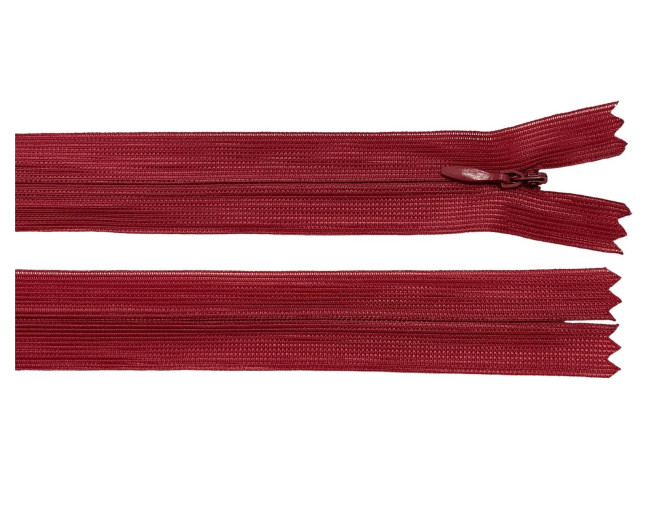 Paslėptas užtrauktukas 20cm Šviesi bordo
