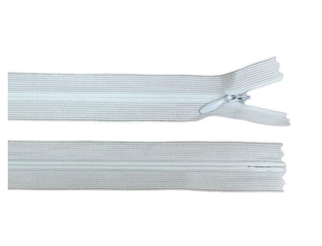 Paslėptas užtrauktukas 20cm Baltas