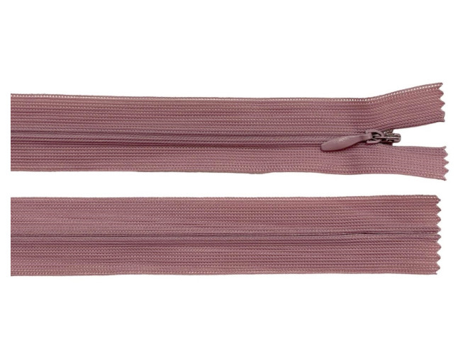 Paslėptas užtrauktukas 20cm Šviesi pelenų rožinė