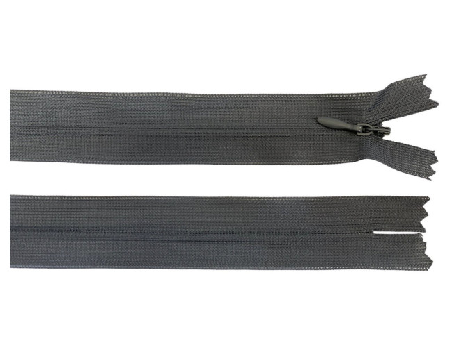 Paslėptas užtrauktukas 20cm Tamsiai pilka