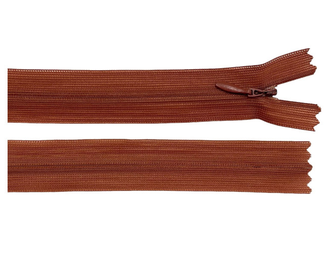 Paslėptas užtrauktukas 20cm Ruda karamelės