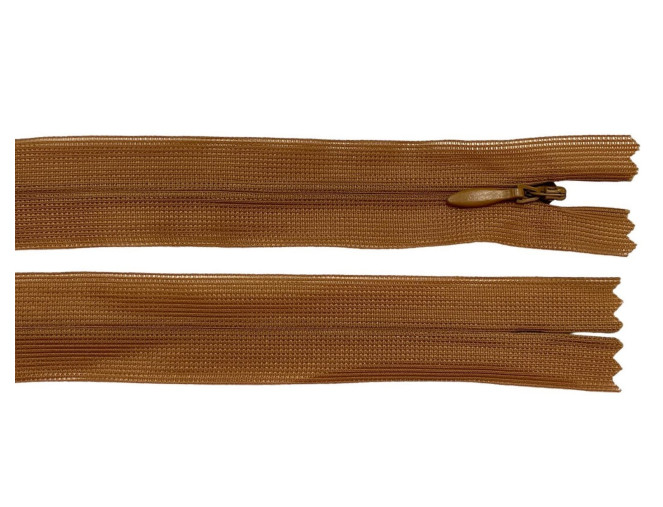 Paslėptas užtrauktukas 20cm Šviesiai ruda