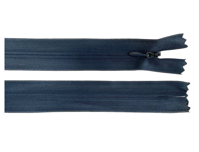 Paslėptas užtrauktukas 45cm Tamsiai mėlyna