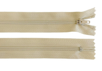 Unzipped 3-D zip 40cm Light beige