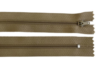 Non-removable 3-D zip 40cm Cocoa