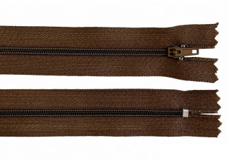 Non-removable 3-D zip 40cm Brown