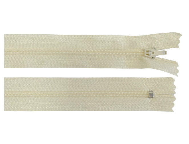 Unzipped 3-D zip 40cm Cream
