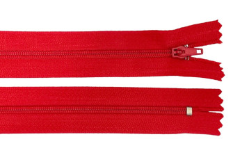 Non-removable 3-D zip 40cm Red