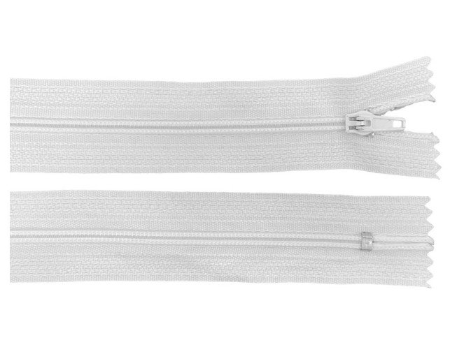 Neišsegamas 3d. užtrauktukas 20cm Baltas