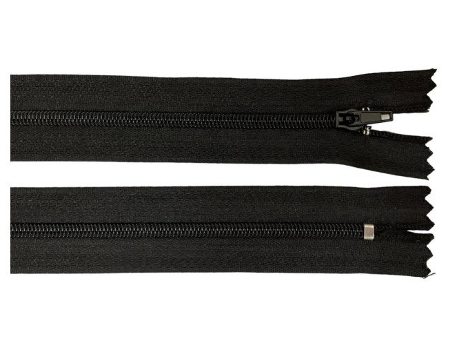 Non-removable 3-D zipper 20cm Black