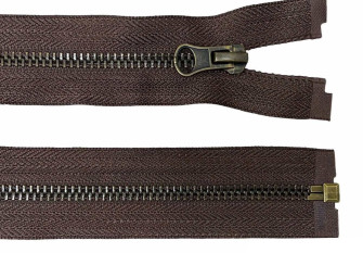Metal zipper 60cm Brown