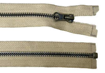 Metal zipper 60cm Sand