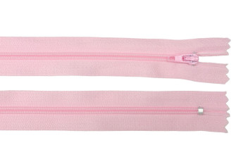 Non-removable 3-D zipper 20cm Light pink