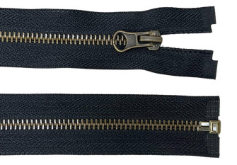 Metal zipper 70cm Black