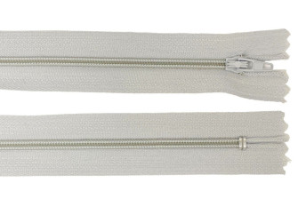 Unzipped 3-D zip 20cm Light grey