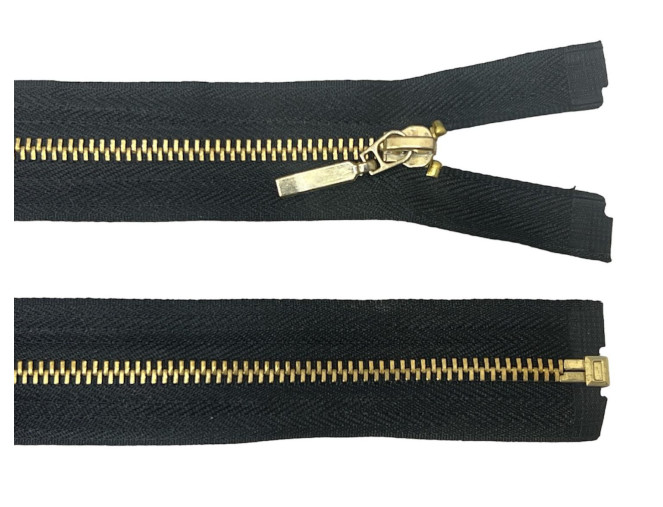 Dekoratyvinis, metalinis užtrauktukas 50cm Juodas