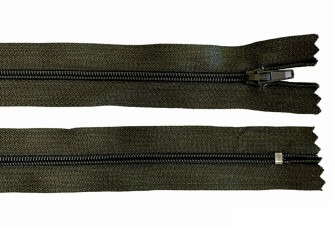 Non-removable 3-D zip 20cm Dark khaki