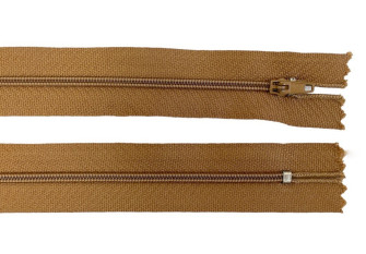 Non-removable 3-D zipper 20cm Light brown
