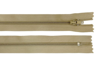 Non-removable 3-D zipper 20cm Grey beige