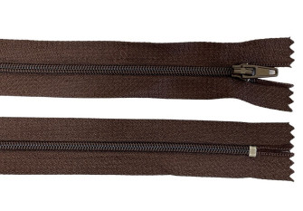 Non-removable 3-D zipper 20cm Dark brown