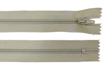 Non-removable 3-D zipper 20cm Grey