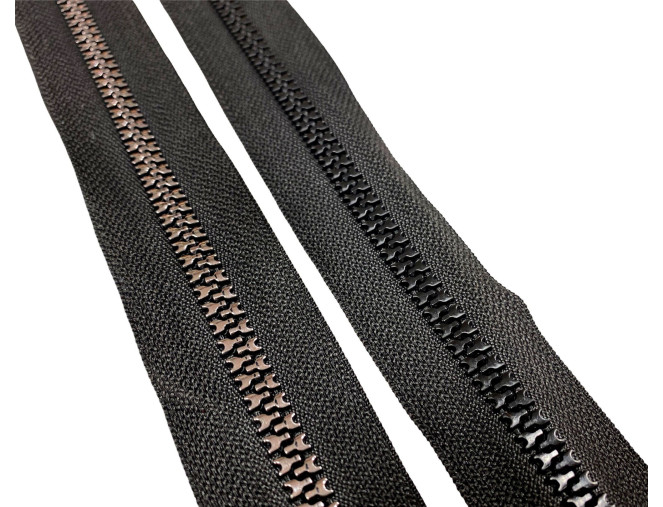 Decorative plastic zipper No.8 80cm Black pigiau