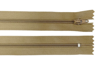 Non-removable 3-D zipper 20cm Beige