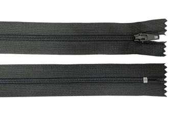 Non-removable 3-D zip 20cm Dark grey