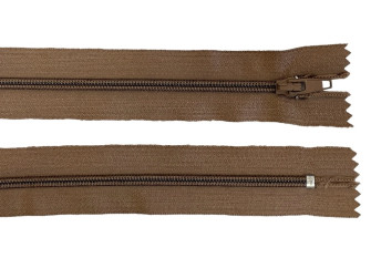 Non-removable 3-D zipper 20cm Dark Cocoa