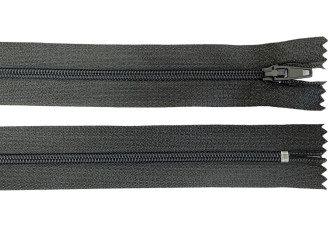 Non-removable 3-D zip 20cm Graphite grey