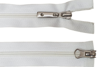 Dvipusis, spiralinis užtrauktukas 65cm Baltas