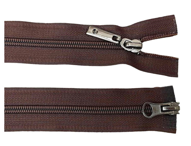 Dvipusis, spiralinis užtrauktukas 65cm Rudas